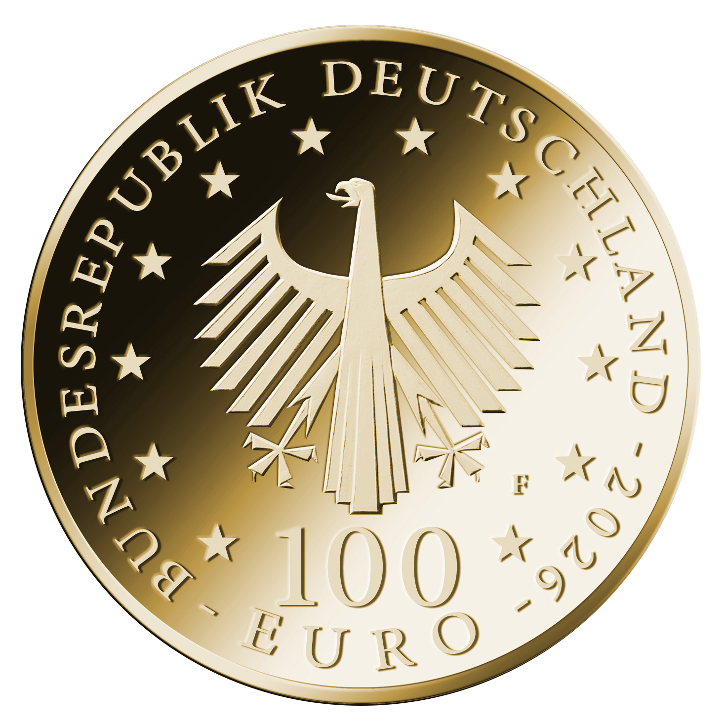 Die 100-Euro-Goldmünze 2026 „Die Judenbuche“ (Wertseite)